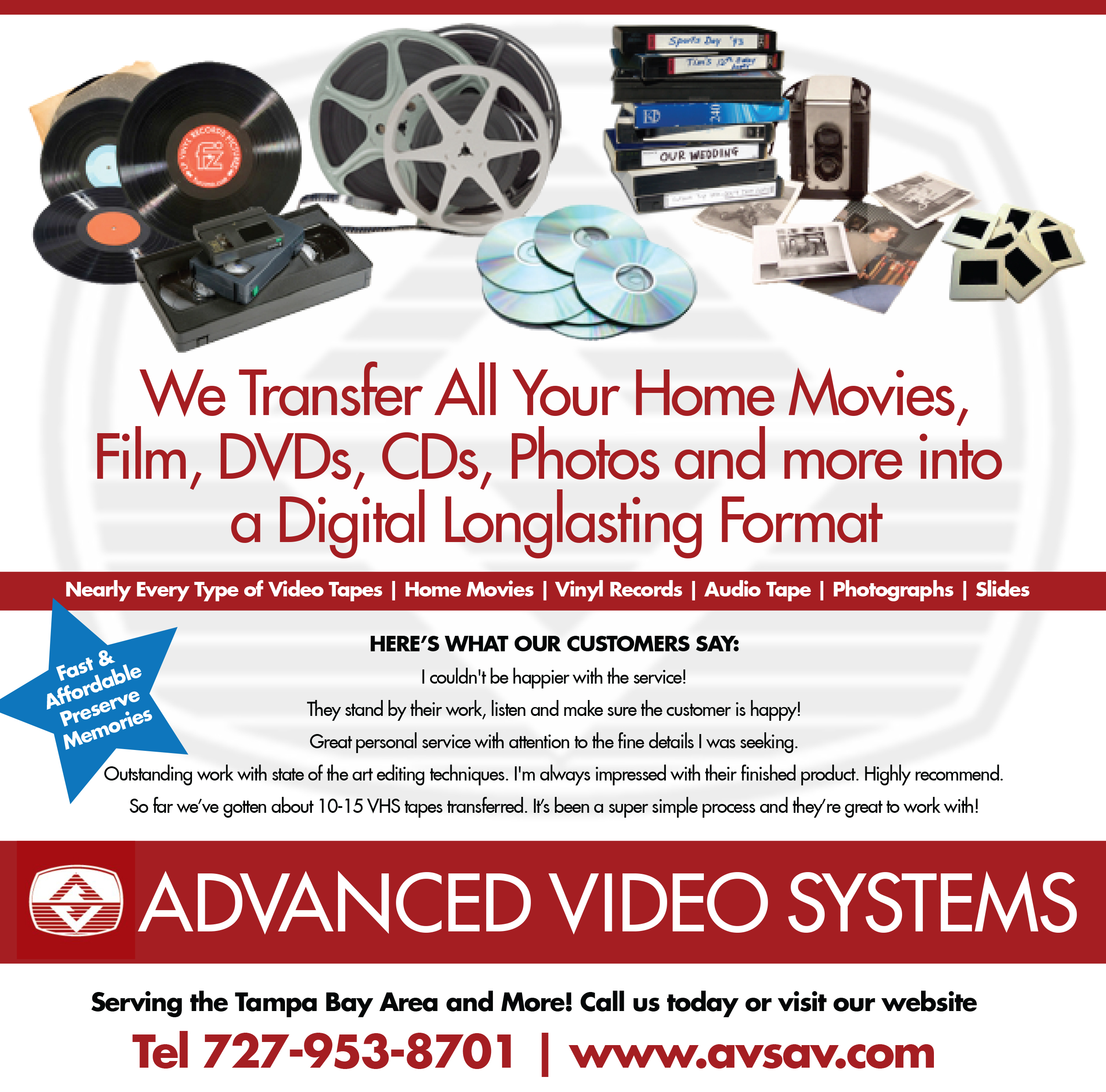 Advanced Video Systems - Media Transfers - Largo, Florida